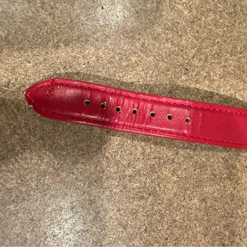 Ina Beige and Red Leather Strap